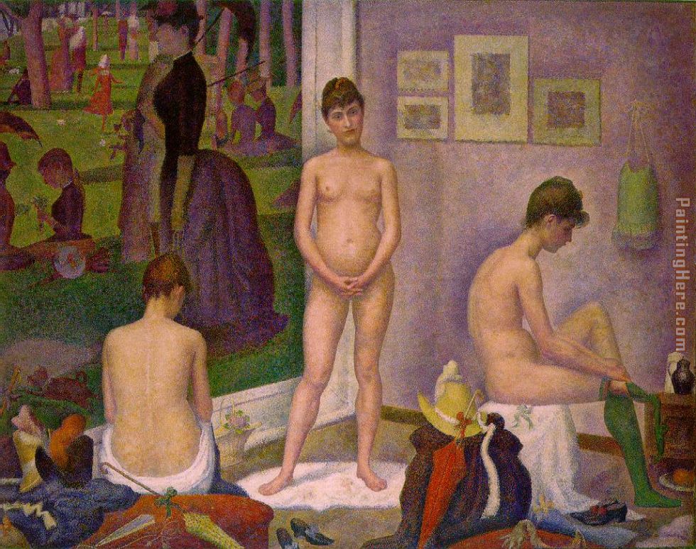 The Models painting - Georges Seurat The Models art painting